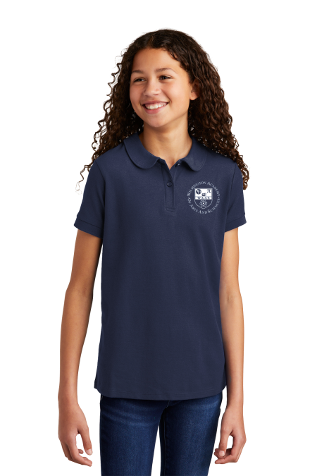 WAAS Port Authority Girls Cut Silk Touch Peter Pan Collar Polo