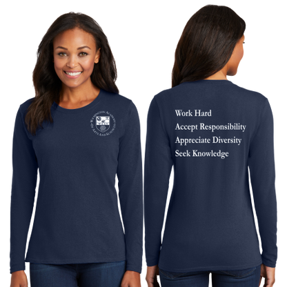 WAAS Port & Company Ladies Cut Long Sleeve Core Cotton Tee