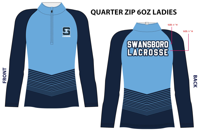 Swansboro Lax Ladies Long Sleeve Qtr Zip