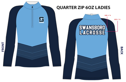 Swansboro Lax Ladies Long Sleeve Qtr Zip