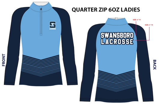 Swansboro Lax Ladies Long Sleeve Qtr Zip