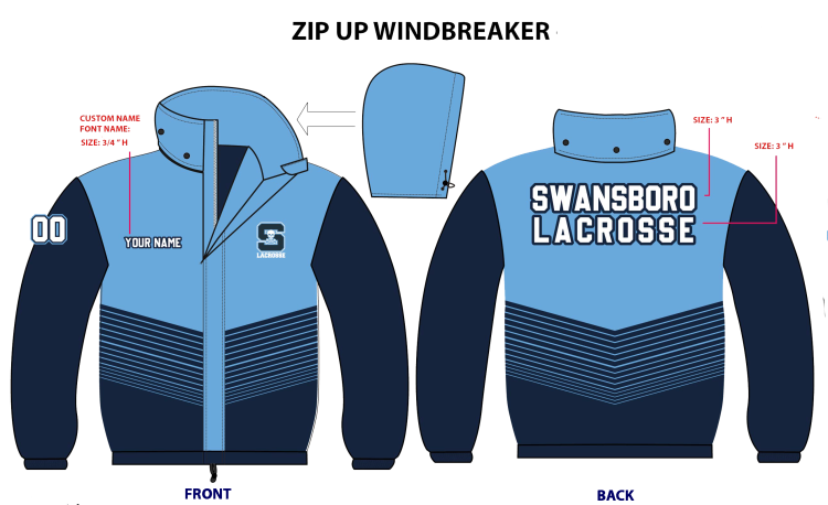 Swansboro Lax Wind Jacket w/ Snap Off Hood