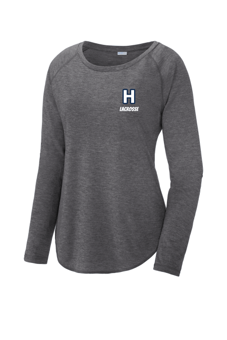 Hoggard Women's Lacrosse Sport-Tek® Women's PosiCharge® Long Sleeve Tri-Blend Wicking Scoop Neck Raglan Tee