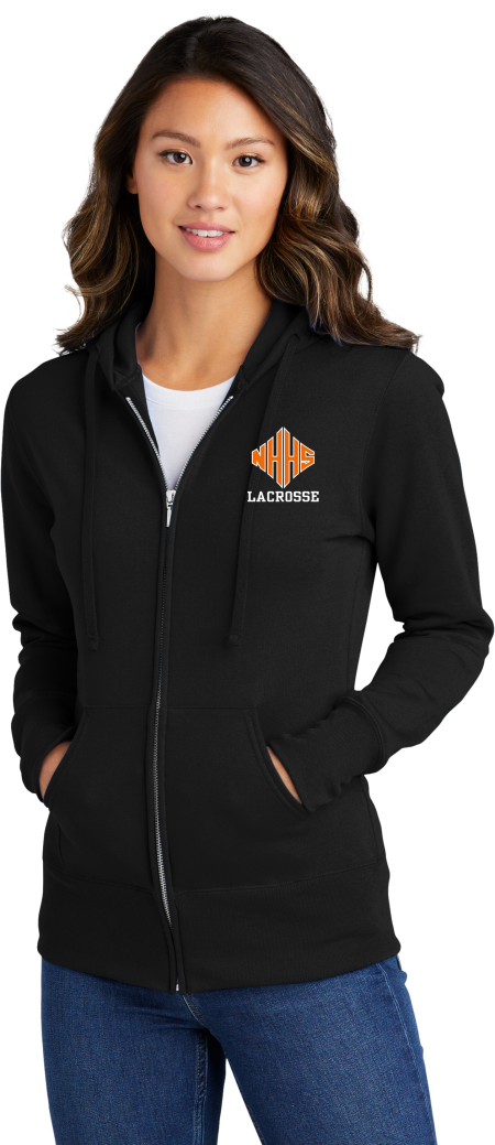 NHHS Lacrosse Port & Company® Women's Core Fleece Full-Zip Hooded Sweatshirt