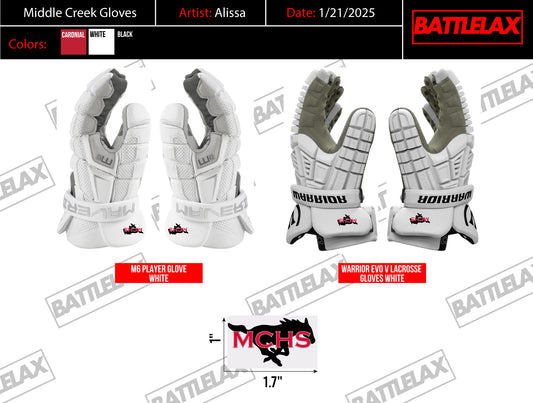 Middle Creek High School Custom Evo 5 Lacrosse Gloves